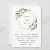 Dusty Mauve Floral Geometric Wedding Einladung (Vorderseite)
