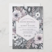 Dusty Mauve Floral Romance Wedding Einladung (Vorderseite)