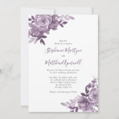 Dusty Mauve Floral Rose Botanische Hochzeit Einladung (Vorderseite)