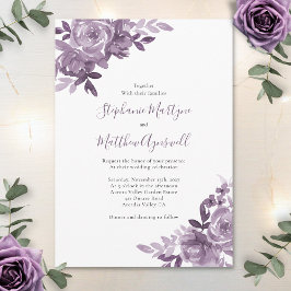 Dusty Mauve Floral Rose Botanische Hochzeit Einladung