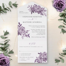 Dusty Mauve Floral Rose Foliage Wedding