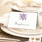 Dusty Mauve Floral Rose Wasserfarbenhochzeit Platzkarte