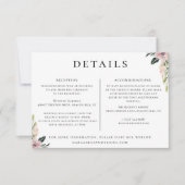 Dusty Mauve Floral Wedding Informationen Einladung (Vorderseite)