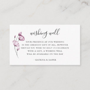 Dusty Mauve Floral Wedding wünschenswert gut Begleitkarte