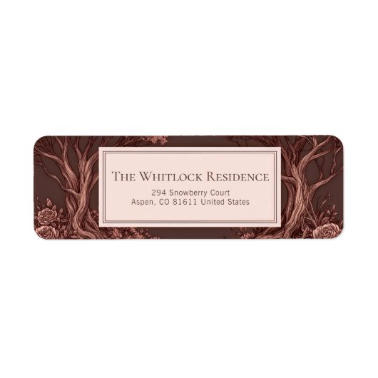 Dusty Mauve Gnarled Tree Engraved Rose (Vorne)