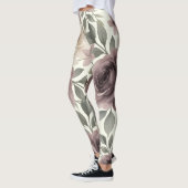 Dusty Mauve & Ivory Bloom Botanical Leggings (Links)