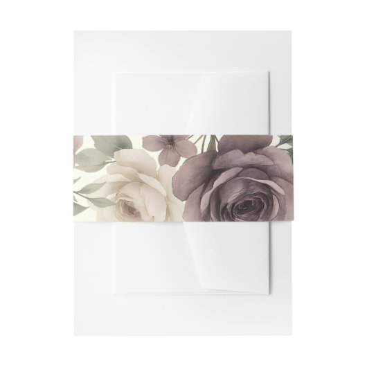 Dusty Mauve & Ivory Bloom Botanische Hochzeit Einladungsbanderole (Vorderseite Beispiel)