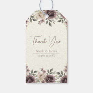 Dusty Mauve & Ivory Bloom Botanische Hochzeit Geschenkanhänger