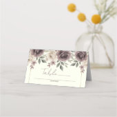 Dusty Mauve & Ivory Bloom Botanische Hochzeit Platzkarte (Vorderseite)