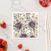 Dusty Mauve & Ivory Bloom Botanische Hochzeit Serviette (Beispiel)