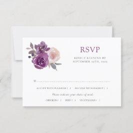 Dusty Mauve Lila Blush Botanische Hochzeit RSVP Karte