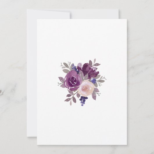 Dusty Mauve Lila botanische Engagement Party Einladung (Rückseite)