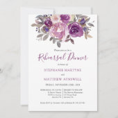 Dusty Mauve Lila Rose Botanische Probe Abendessen Einladung (Vorderseite)