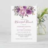 Dusty Mauve Lila Rose Botanische Probe Abendessen Einladung (Stehend Vorderseite)