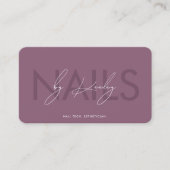 Dusty Mauve Nail Techniker Manicurist Minimal Visitenkarte (Vorderseite)