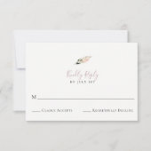 Dusty Mauve Pampas Grass Wedding RSVP Card (Vorderseite)