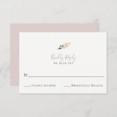 Dusty Mauve Pampas Grass Wedding RSVP Card (Vorne/Hinten)