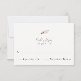 Dusty Mauve Pampas Grass Wedding RSVP Card Karte