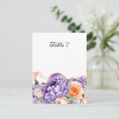 Dusty Mauve Peach Peony Table Card Postkarte (Stehend Vorderseite)