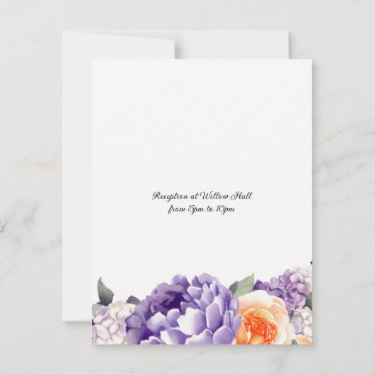 Dusty Mauve Peach Peony Wedding Einladung (Rückseite)