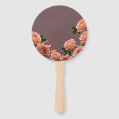 Dusty Mauve Peach Rose Petals Promises Wedding Fächer (Rückseite)