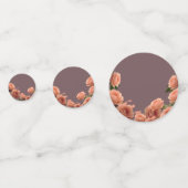 Dusty Mauve Peach Rose Petals Promises Wedding Konfetti (Rückseiten)