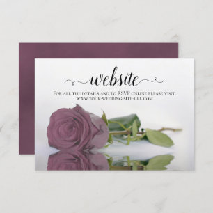 Dusty Mauve Pink Rose Elegant Wedding Website Begleitkarte