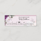 Dusty Mauve Rose Blumensalon Lesezeichen Ernennung Mini Visitenkarte (Rückseite)