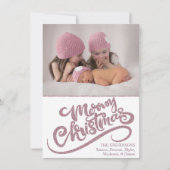 Dusty Mauve Rose Pink Frohe Weihnachten Modernes F (Vorderseite)