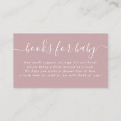 Dusty Mauve Typografy Baby Shower Books for Baby Begleitkarte (Vorderseite)