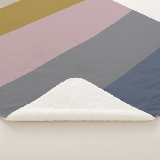 Dusty Mauve und Grauer Abstrakter Farbblock Sherpadecke (3/4)