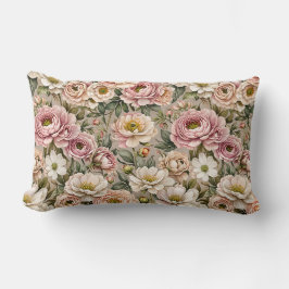 Dusty Mauve und White Roses Lendenkissen