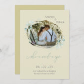 Dusty Mellow Yellow Sie sagte Yes Foto Save The Date (Vorne/Hinten)