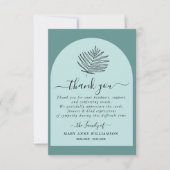 Dusty Minimal Script Beerdigung Danke Karte (Vorderseite)