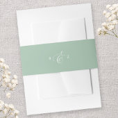 Dusty Mint Elegant Simple Monogram Wedding Einladungsbanderole