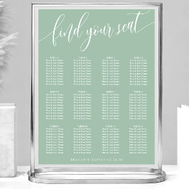Dusty Mint Simple Wedding Seekarte Poster