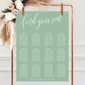 Dusty Mint Simple Wedding Seekarte Poster