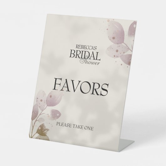 Dusty Mute Blush Pink Brautparty Favoriten Sockelschild (Vorderseite)