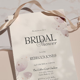 Dusty Mute Blush Pink Floral Brautparty Einladung