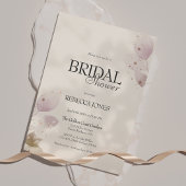 Dusty Mute Blush Pink Floral Brautparty Einladung