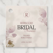 Dusty Mute Blush Pink Floral Brautparty Geschenkanhänger (Vorderseite)