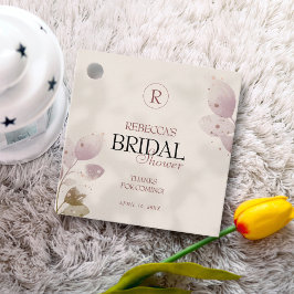 Dusty Mute Blush Pink Floral Brautparty Geschenkanhänger