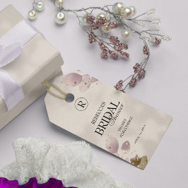 Dusty Mute Blush Pink Floral Brautparty Geschenkanhänger