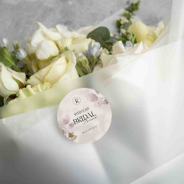 Dusty Mute Blush Pink Floral Brautparty Runder Aufkleber