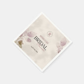 Dusty Mute Blush Pink Floral Brautparty Serviette (Ecke)