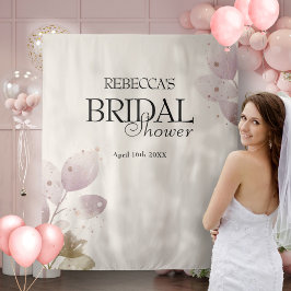 Dusty Mute Blush Pink Floral Brautparty Wandteppich