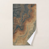 Dusty Navy Blue Burnt Orange Sage Abstrakt Badhandtuch Set (Handtuch)