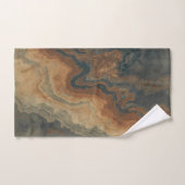 Dusty Navy Blue Burnt Orange Sage Abstrakt Badhandtuch Set (Handtuch)