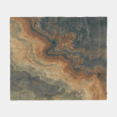 Dusty Navy Blue Burnt Orange Sage Abstrakt Fleecedecke (Vorderseite (Horizontal))