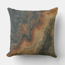 Dusty Navy Blue Burnt Orange Sage Abstrakt Kissen